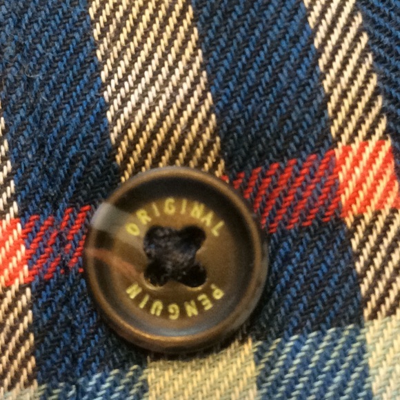 Penguin by Munsingwear Blue Button Down Plaid -L - Picture 5 of 16
